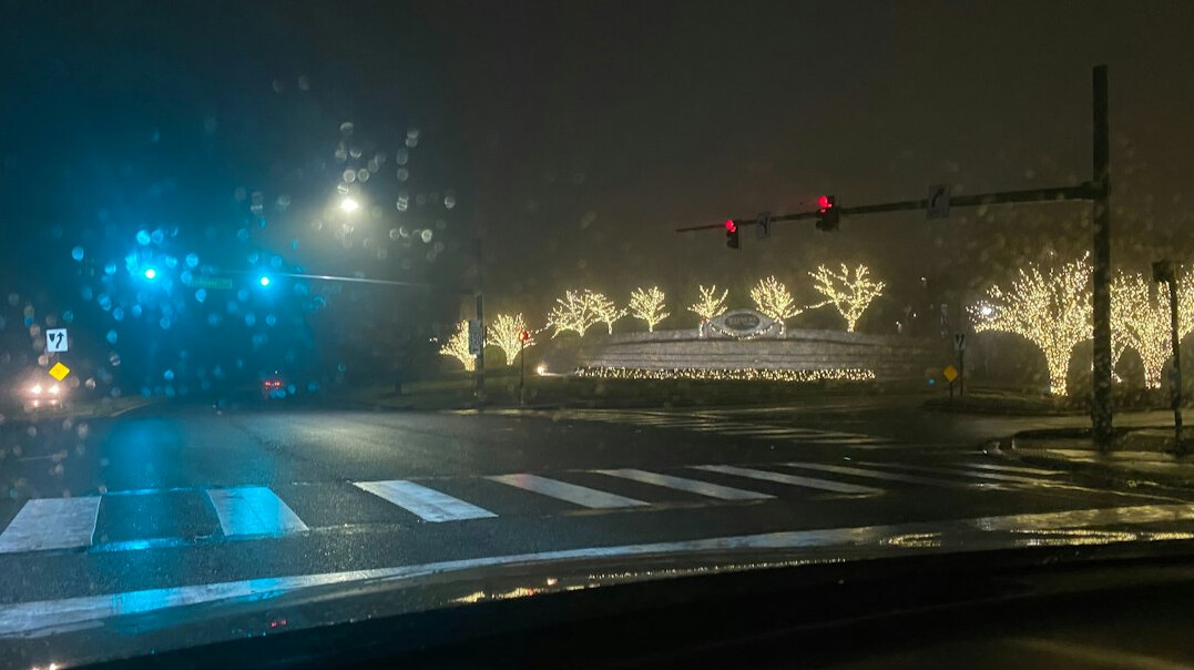 night street in city neighborhood