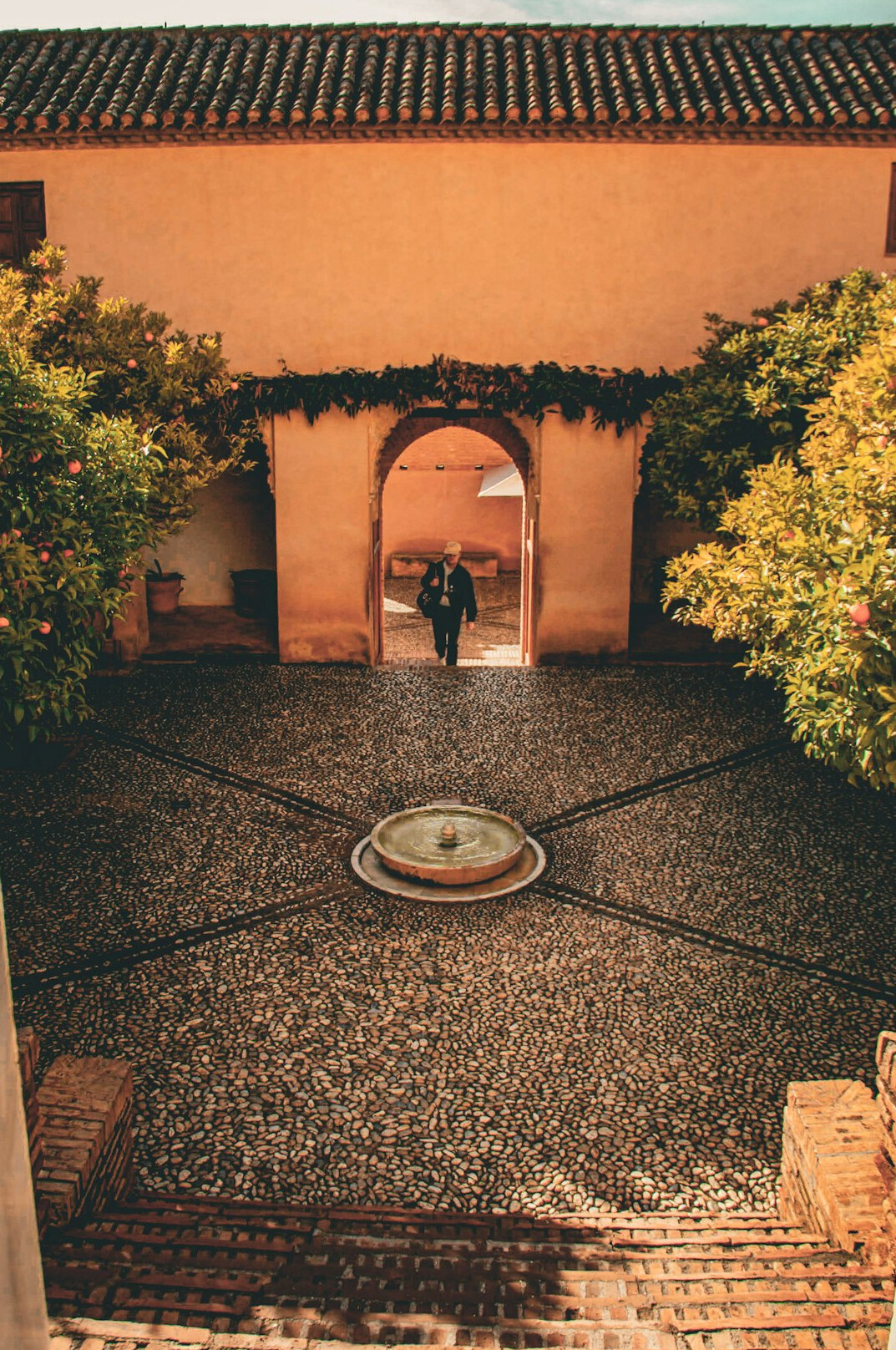 children playing in courtyard